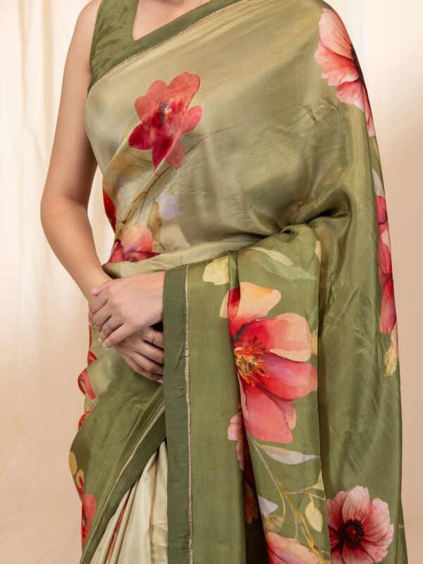 Olive Green 2025 Silk Saree with Rich Designer Pallu