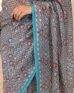 Modern Turquoise Blue Chiffon Saree for Party Look