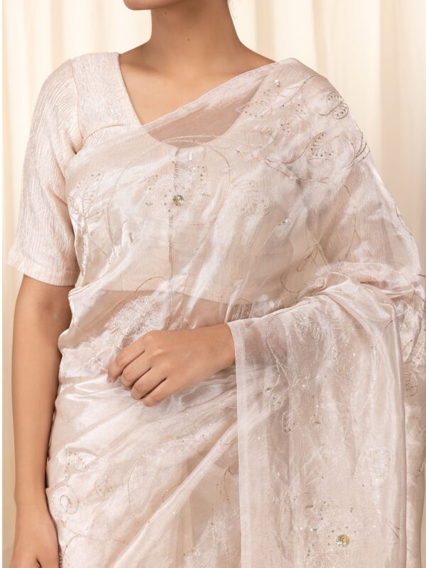 Chandi Silver Tissue Saree for Festive & Wedding Wear