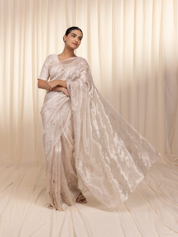 Chandi Silver Tissue Saree for Festive & Wedding Wear - Image 3