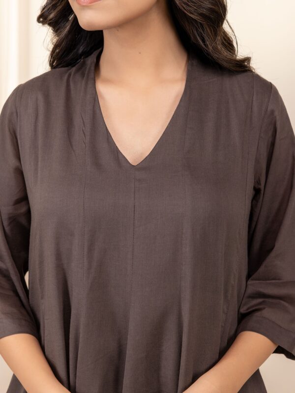 Dark Chocolate Voile Dress for Women Elegant Evening Wear