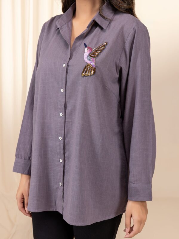 Humming Bird Hippie Cotton Shirt for Women Artistic Handblock Print