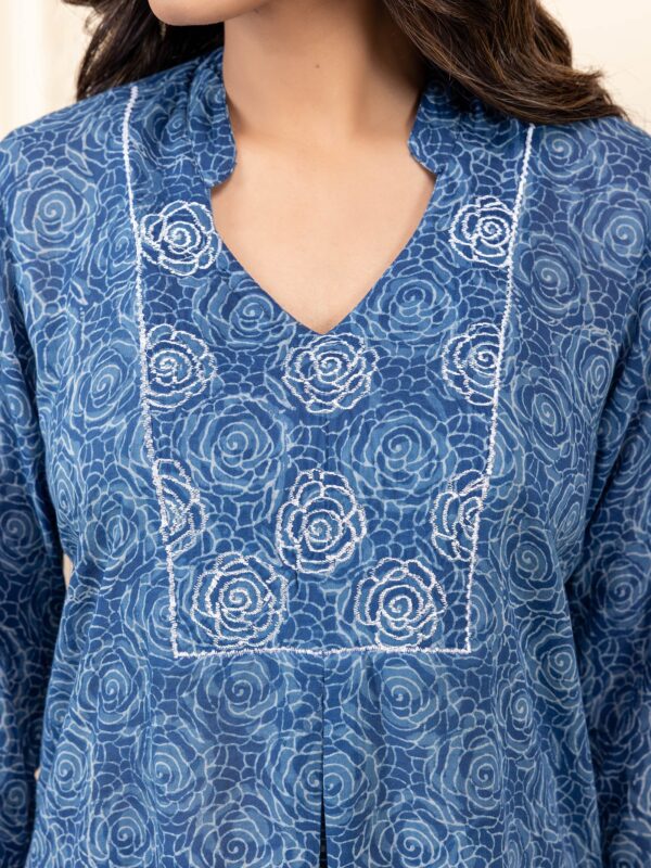 Indigo Roses Voile Kurti for Women Floral Printed Ethnic Chic Style